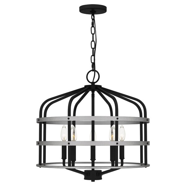 Quoizel Avignon 5-Light Matte Black Pendant QP5346MBK - main